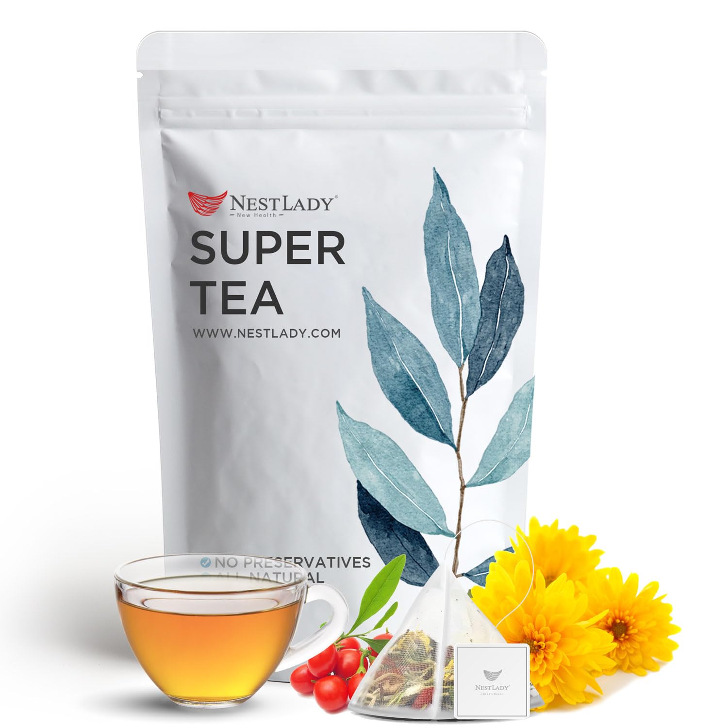 Amazon.com : NESTLADY Dandelion Wolfberry Tea Bags – Natural
